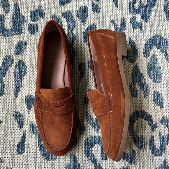 New Barneys New York brown suede loafers 41 - Picture 1 of 7